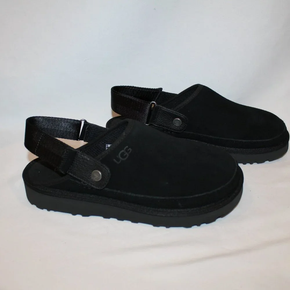 NIB MEN'S UGG‎ SUEDE GOLDENCOAST CLOG SLIPPERS BLACK